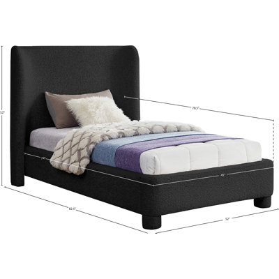 Ivyann Boucle Fabric Upholstered Panel Bed
