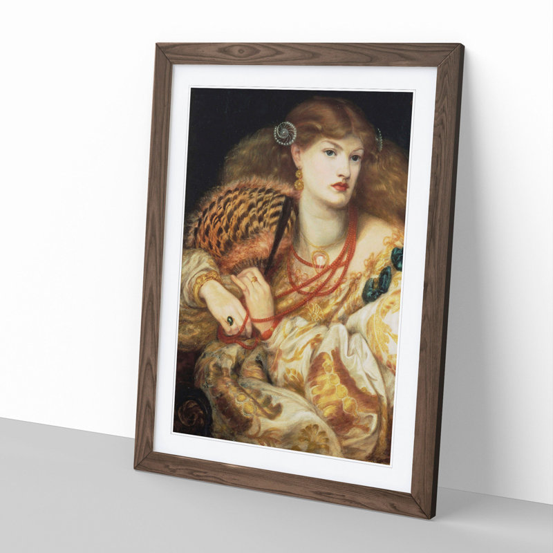 Monna Vanna by Dante Gabriel Rossetti - Picture Frame Painting, 48cm H x 36cm W x 2cm D, Walnut