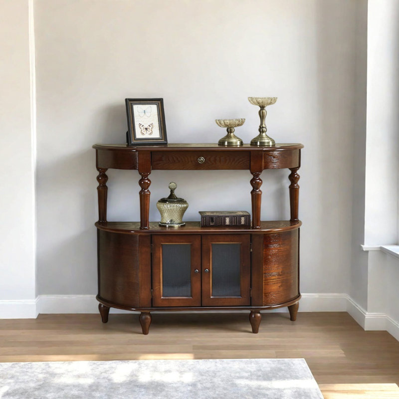 Console American Retro, H 35,43 po x l 47,24 po x P 11,81 po, Brun