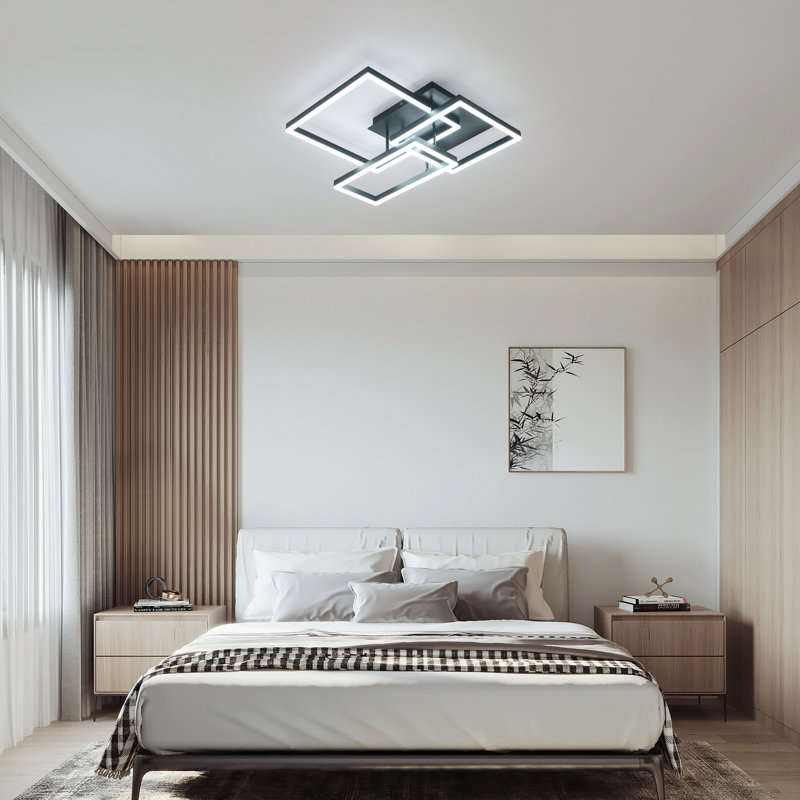 Square 60Cm LED Flush Mount With Remote