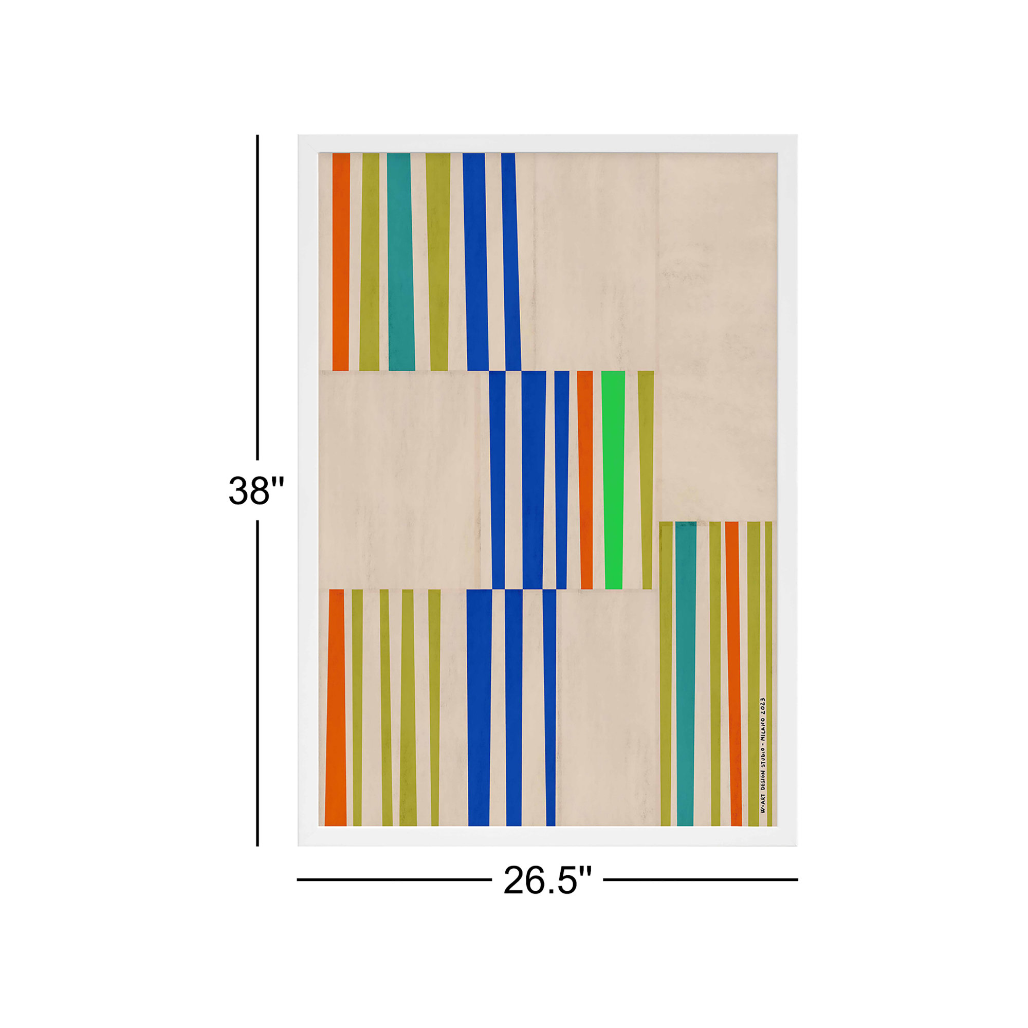 Abstract Assembly 1 by Romina Gadler, White Paper Framed, 38" H x 26.5" W