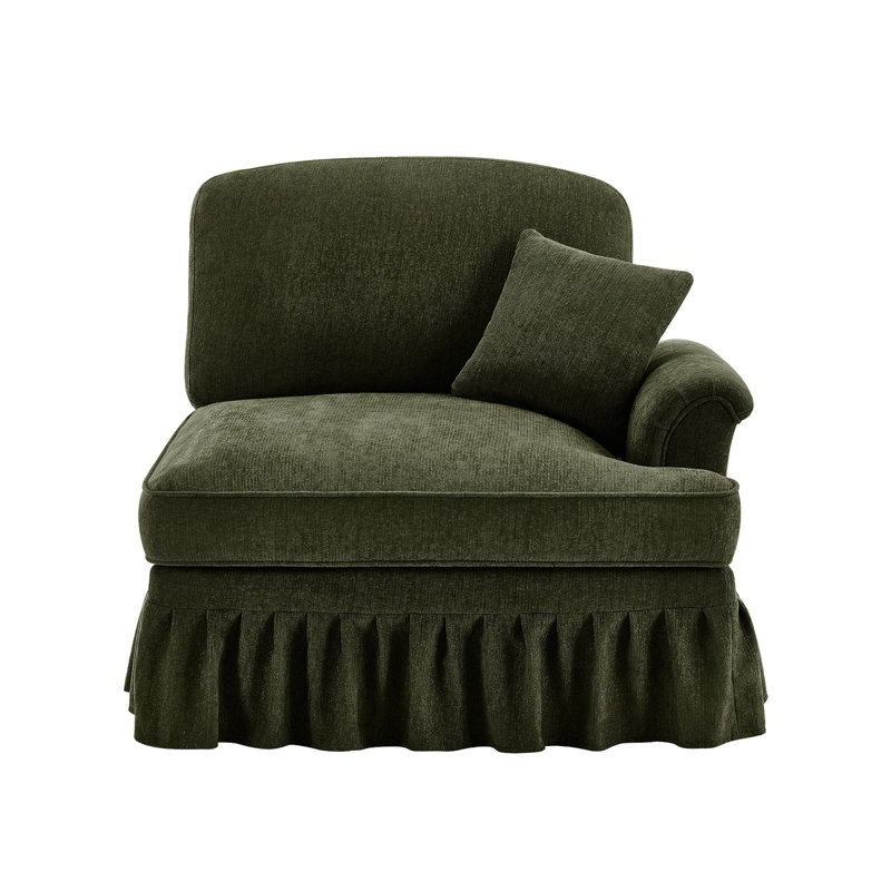 Canapé en chenille avec 1 coussin, Vert