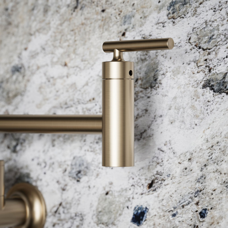 Wall-Mount Pot Filler Faucet, Swing Arm Kitchen Pot Filler Faucet, Vibrant Brushed Bronze