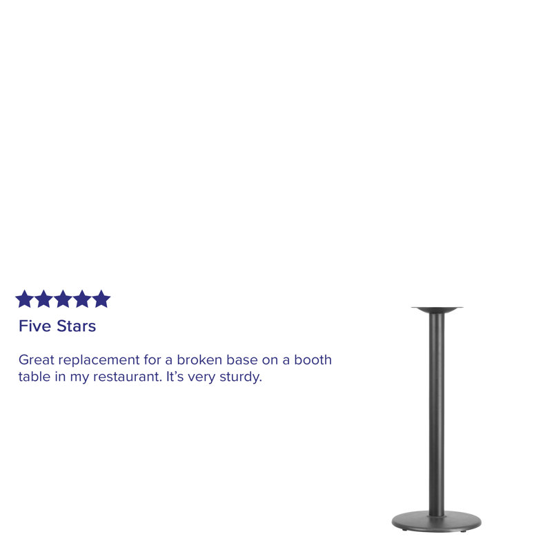 Beverly Black Cast Iron 18" Disk Style Bar Height Table Base