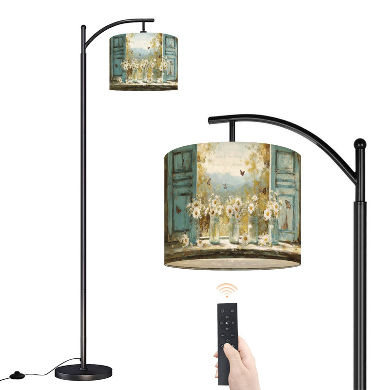 Lampe sur pied à arc avec abat-jour réglable Pastel