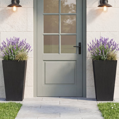 28.4-Inch Tall PE Fluted Tapered Planter Pot