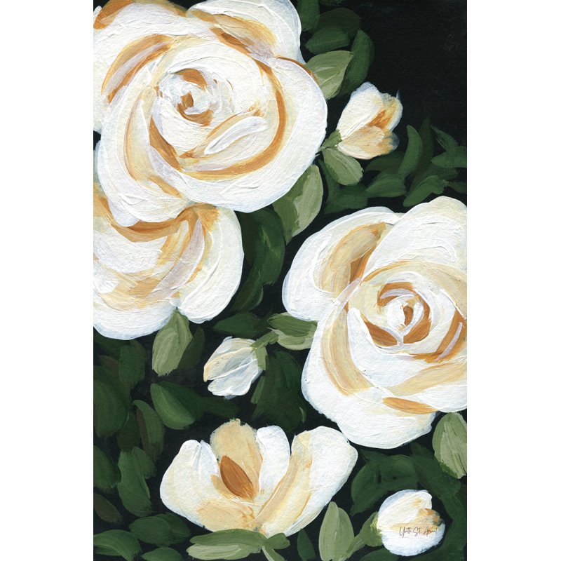 «Enchanted Florals I» par Yvette St. Amant, Non, H 12 po x l 8 po, Toile avec cadre blanc