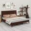 Cadre de lit plateforme Mid-Century moderne, lattes en bois avec lit-bateau en métal-129387140