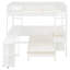 Lit mezzanine en bois avec bureau Kingsley, canapé-lit, tablette de rangement et éclairage DEL Kingsley-127343349