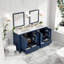 Meuble-lavabo double avec lavabo en céramique blanche, portes à fermeture douce, rangement spacieux, structure en bois massif, armoire de salle de bain moderne avec tiroirs et tablettes - unités 2 x 30 po-2057372225