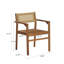 Chaises de salle à manger d'extérieur sans accoudoirs modernes en bois d'acacia avec dossier en osier PE-125186793-125186794