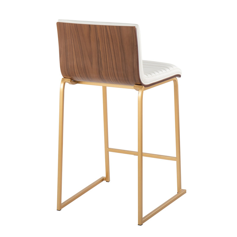 Contemporary Counter Stool, Siège blanc / cadre doré