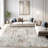 Modern Abstract Non Slip Washable Area Rug(Brown)-69700134