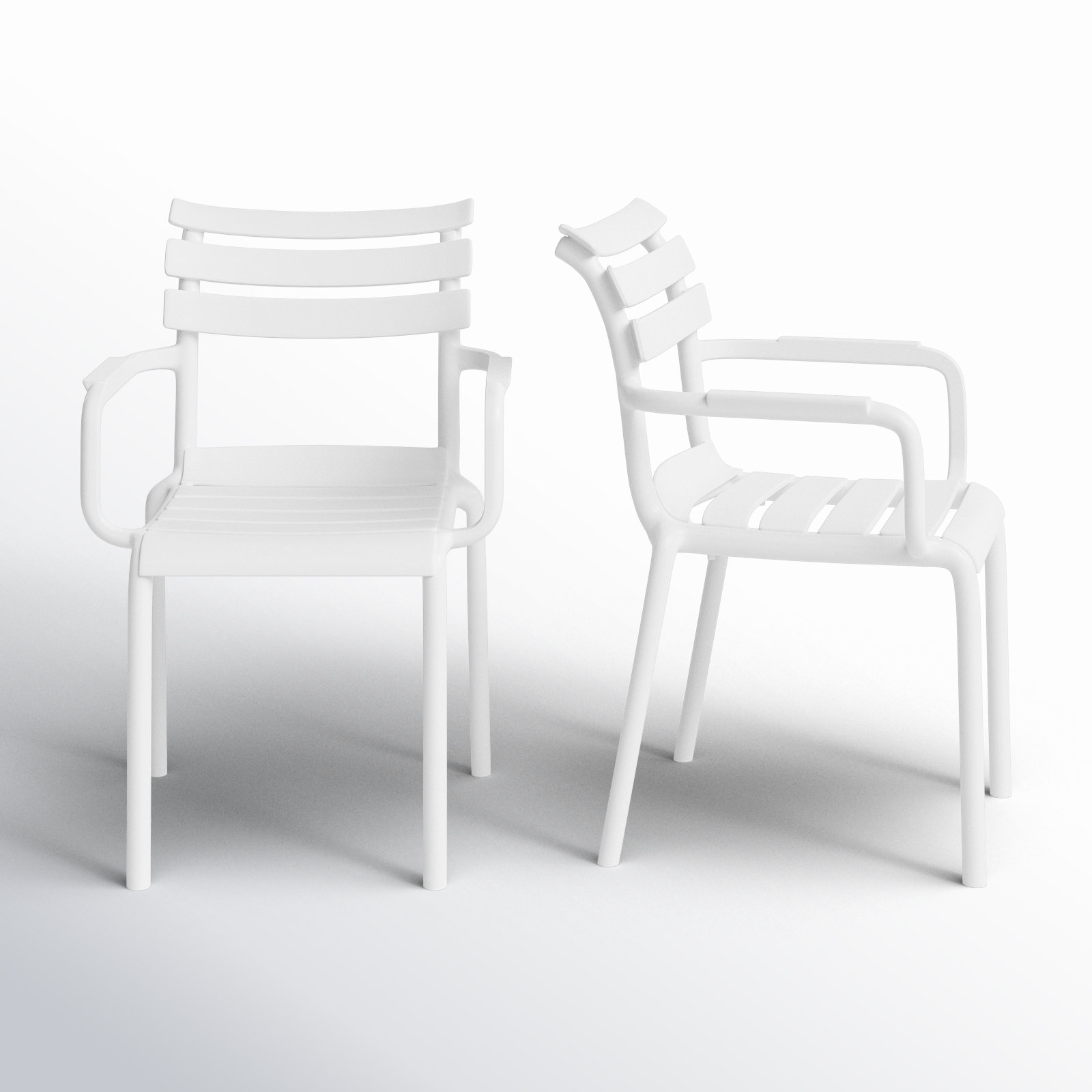 Aragons Stacking Patio Dining Armchair, White