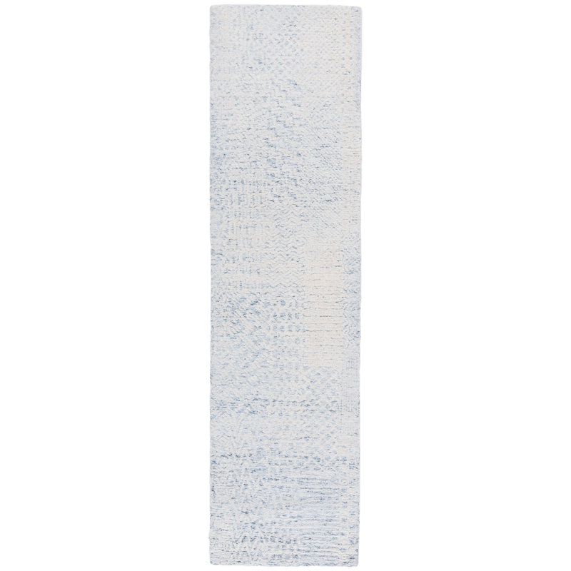 Tapis ivoire / bleu Armittie 223, Tapis de couloir 2 pi 3 po x 9 pi