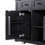 Ensemble de 3 îlots de cuisine avec grand abattant, prise de courant et support de rangement interne (avec 2 tabourets)-2132848001