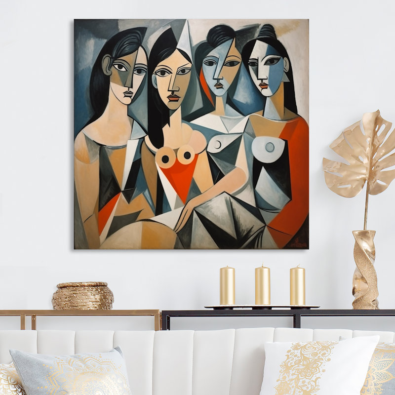 Remaster Les Demoiselles D Avignon par Pablo II - mode, art en métal, H 16 po x l 16 po