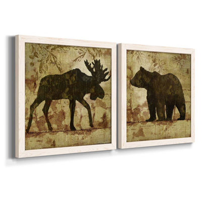 Country Moose - ensemble de 2 impressions sur toile
