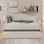 Lit de jour simple en bois avec lit gigogne, canapé-lit pour le salon de la chambre à coucher, blanc (ancien SKU: WF192861AAK)