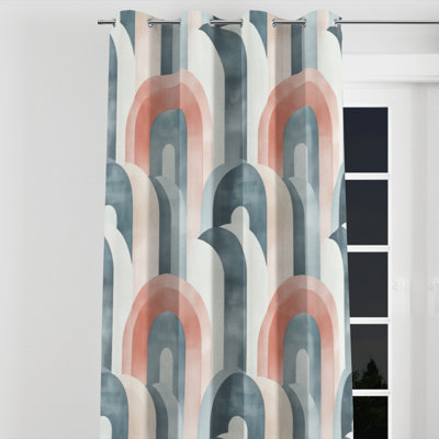 Rideaux modernes pour chambre à coucher - Rideau à œillets gris Mid-Century