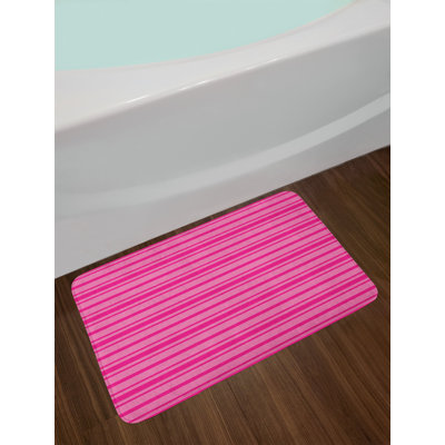 Horizontal Pink Hot Pink Hot Pink Bath Rug