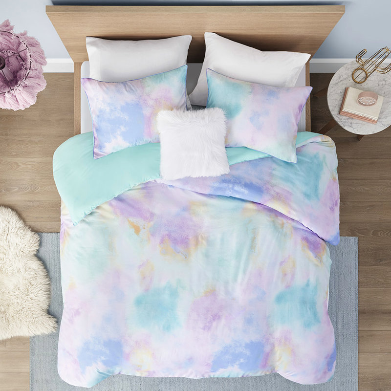 Chambre à coucher avec aquarelle Tie Dye pour lit simple / simple TG
