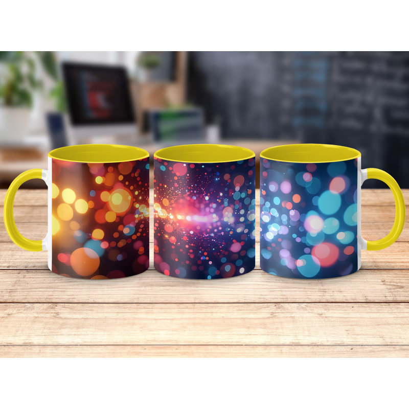 Polka Dot 11oz Accent Coffee Mug, Yellow