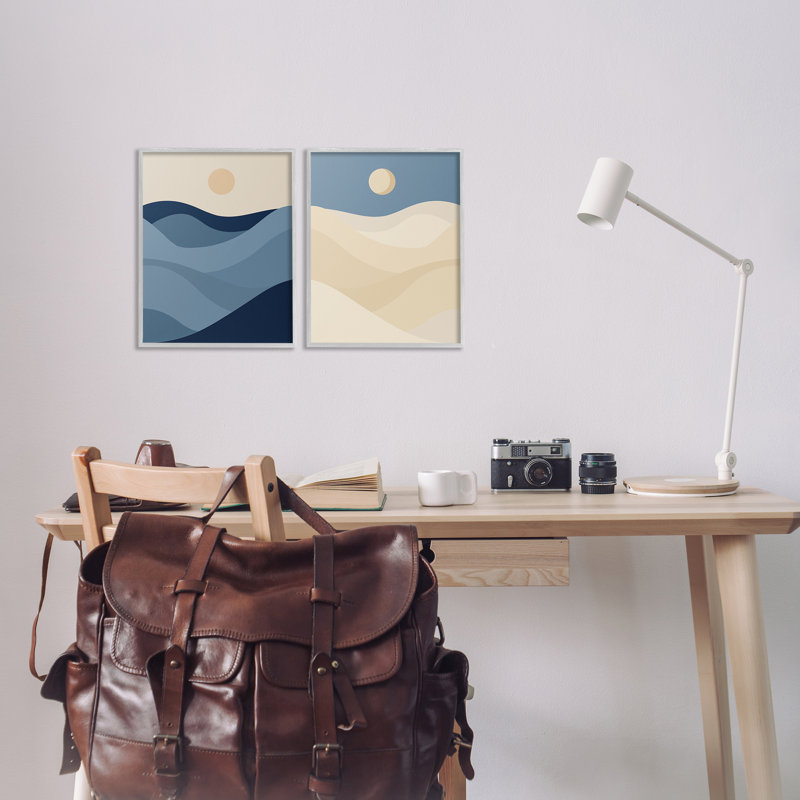  Boho Waves & Dunes, ensemble de 2 giclées par Daphne Polselli, H 14 po x l 11 po, Estampe numérique Farmhouse