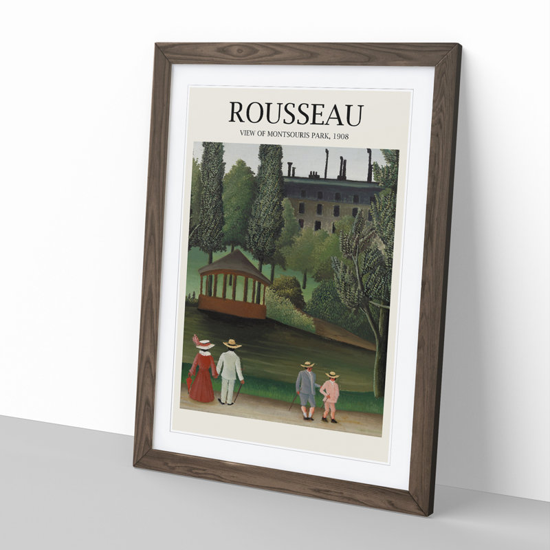 View of Montsouris Park by Henri Rousseau - Picture Frame Art Prints, 36cm H x 27cm W x 2cm D, Walnut