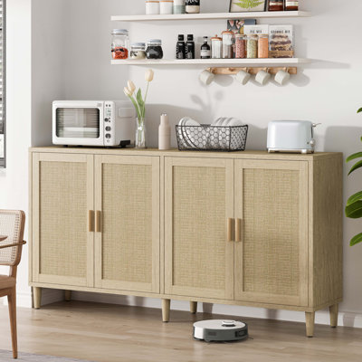 Rattan Buffet Cabinet with Storage,Adjustable Shelves