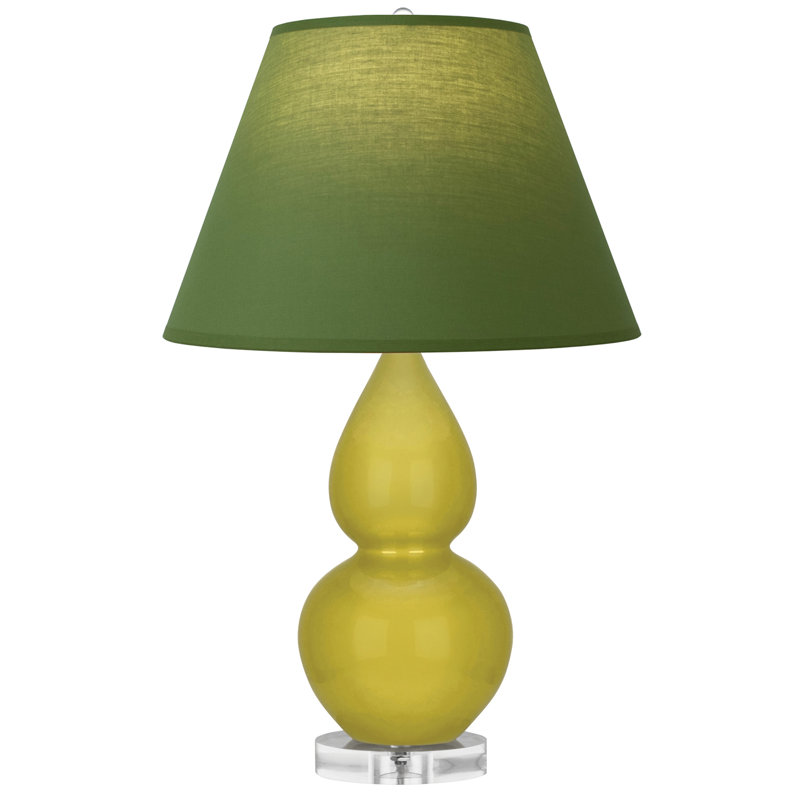 Petite lampe d'appoint à double gourde, Thé vert / taupe, Vert cédrat