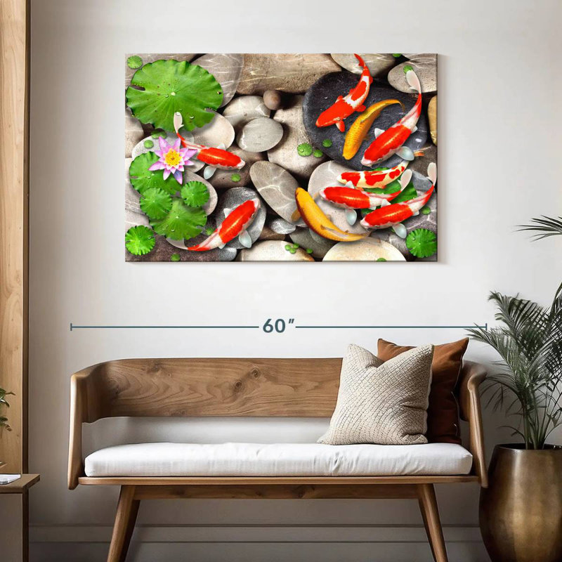 Pond With Koi, 30" H x 45" W