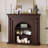 Nut-Brown Solid Wood Freestanding Fireplace