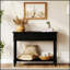 Console de style traditionnel Daisy avec deux tiroirs et une tablette inférieure, parfaite pour un rangement élégant-1951004019