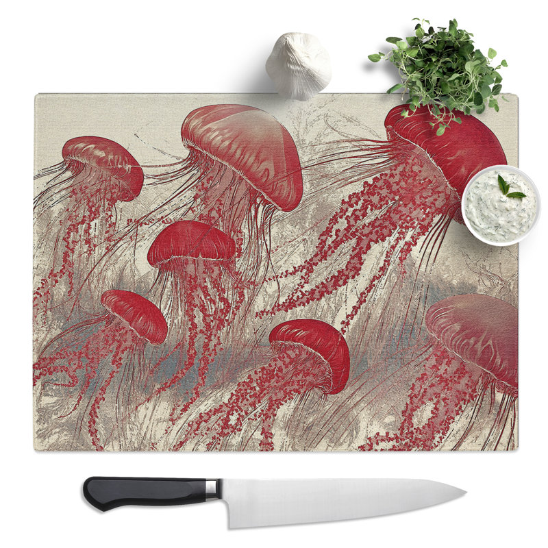 Jellyfish Vol.2  Glass Chopping Board