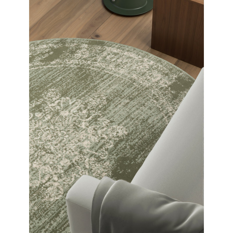 Lydia Short Pile Rug Round by Hanse Home – Round short pile rug, oriental design, classic living room rug for living rooms, bedrooms, dining rooms, hallways