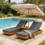 Chaise longue en bois d'acacia avec coussin-1695464773