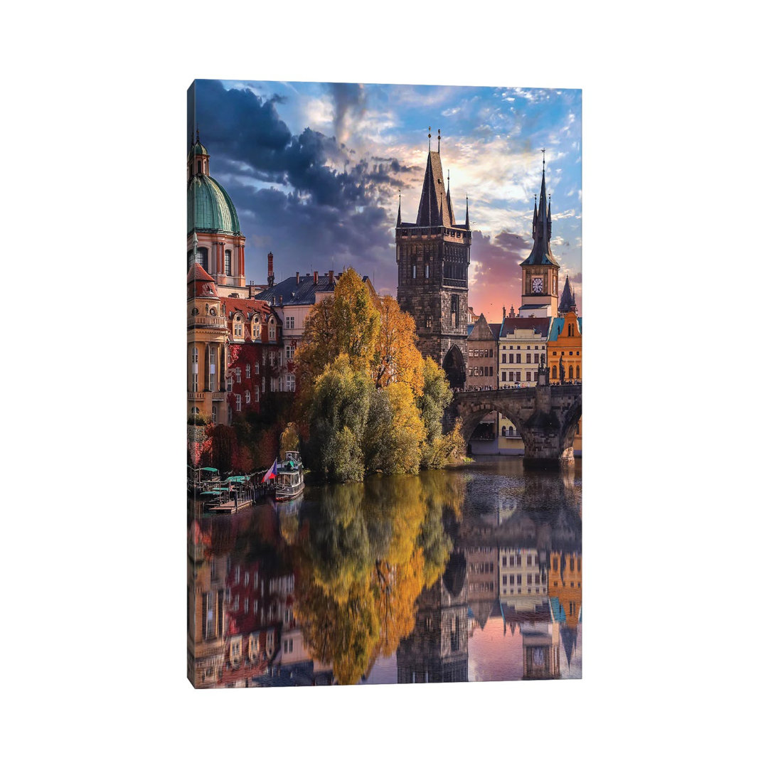 Prague by Florian Olbrechts - Wrapped Canvas Graphic Art