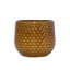 4 pots de fleurs en céramique, pot de fleurs moderne pour patio, jardin ou rebords de fenêtre - orange et brun foncé
