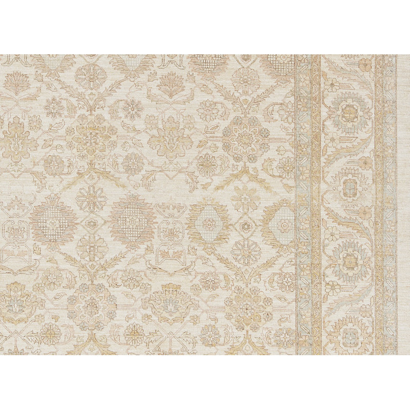 Tapis beige noué à la main de haute qualité
