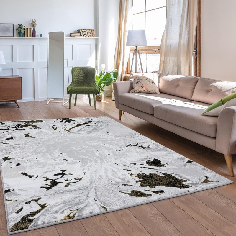 Modern Abstract Marble Area Rug