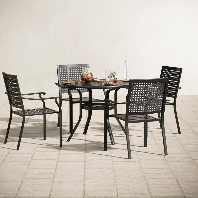 Alyah 4 - Person Patio Dining Set with Round Table