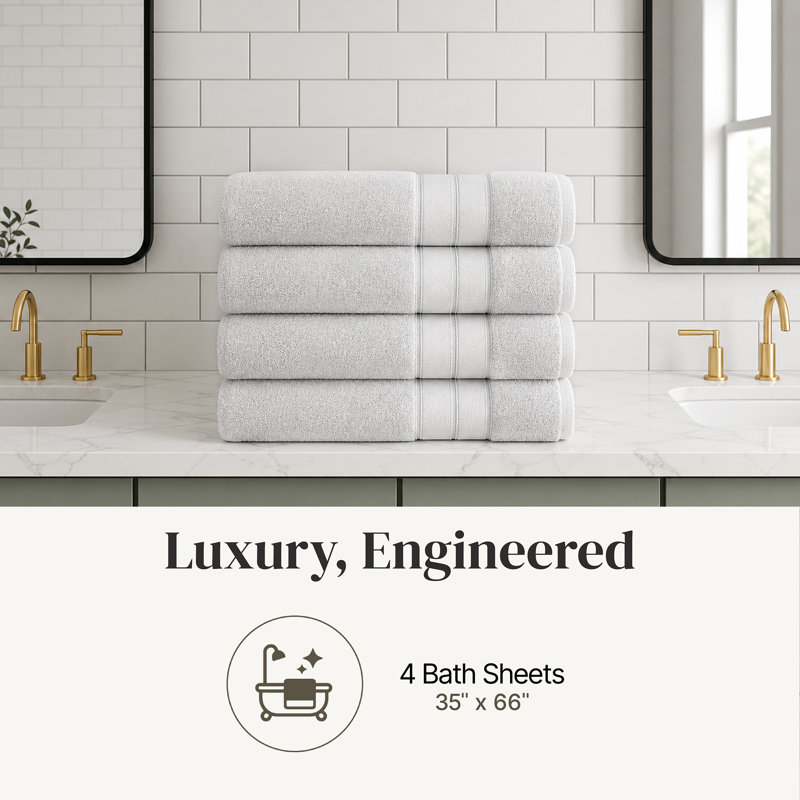 Modern Threads 4-Pack SpunLoft™ Bath Sheet Set, Gray