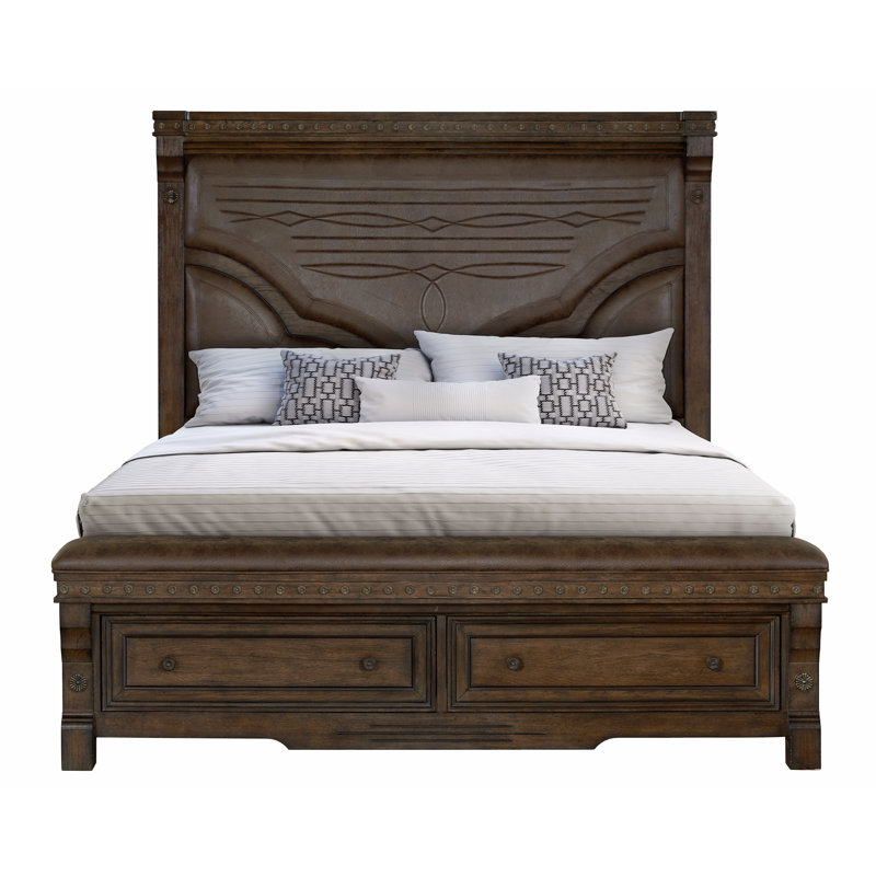 Upholstered Panel Storage Bed, Queen