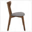 Ensemble de chaises de salle à manger rembourrées en noyer naturel et gris, design moderne Mid-Century pour le confort et le style-2068914790