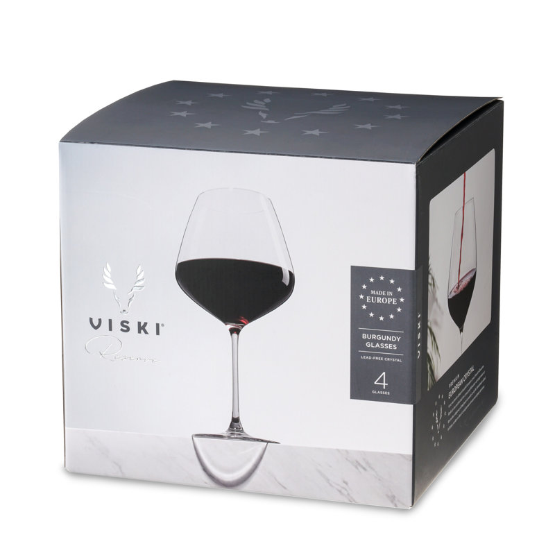 European Lead-Free Crystal Burgundy Wine Glass Set, 31 Oz, Set of 4