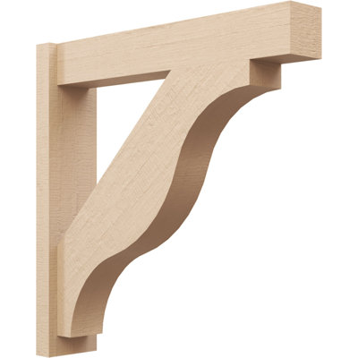 Timberthane Rough Cedar Faux Wood Funston Block Outlooker, 6"W x 30"D x 30"H, Primed Tan