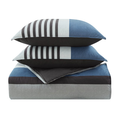 Nautica Rendon Cotton Reversible Blue Comforter Set