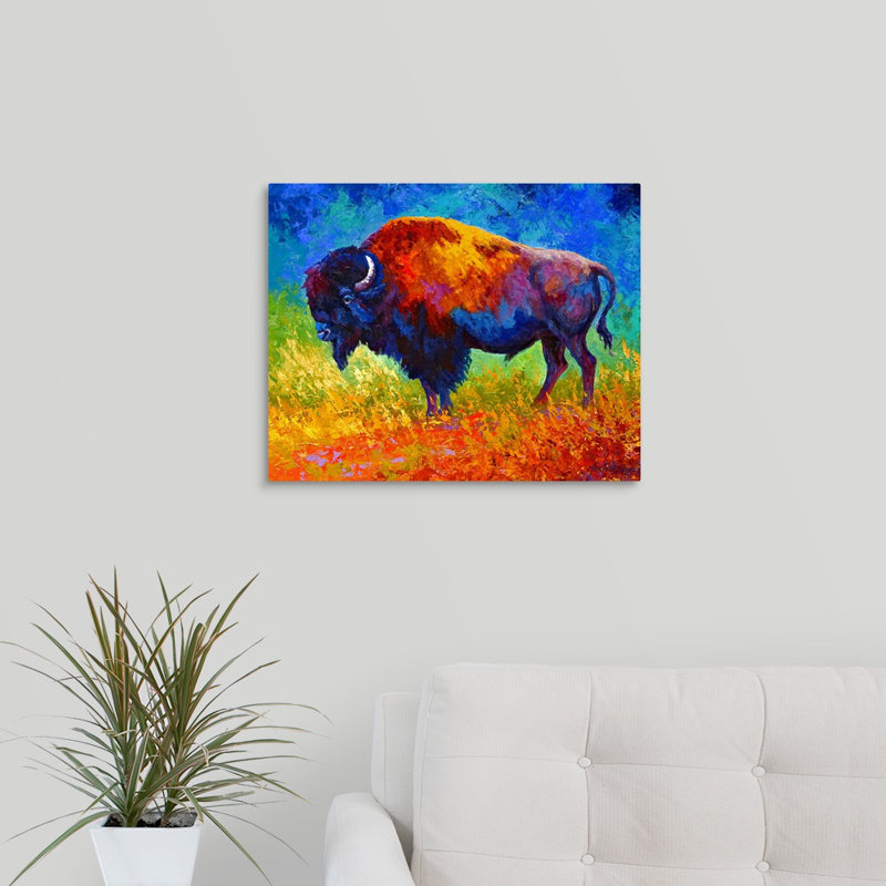 «Aigars Master Bison» par Marion Rose, reproduction d'art sur toile, H 16 po x l 20 po x P 1,25 po