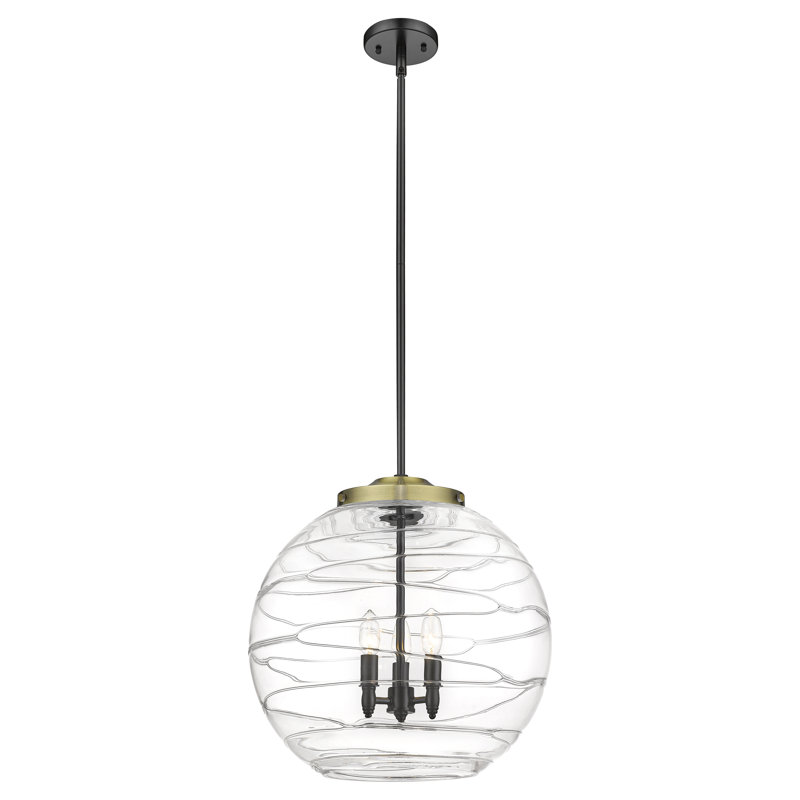 Cindi 1 - Light Single Pendant, 19.5" H x 17.88" W x 17.88" D, Black Antique Brass